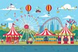 © SaroStock - Vibrant, festive carousel ride, Design a vintage inspired carnival with rides and attractions