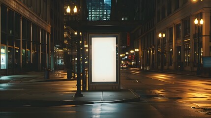 Wall Mural - blank billboards at a bus stop on the street