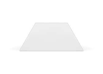 White trapezoid regular foundation block 3d slim element vertical wall decor realistic vector