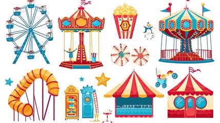 Leinwandbilder - Colorful carnival icons set, futuristic vector illustration of a supernova