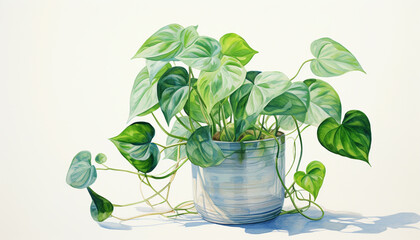 money plant water color image