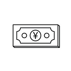 Sticker - yen banknote icon illustration