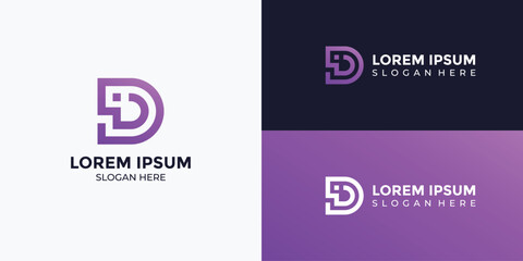 modern minimalist letter D logo