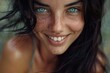 © Fotograf - Close-up portrait of a woman with distinctive freckles, suitable for use in personal or editorial content