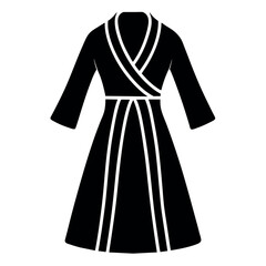 Poster - modern and stylish bathrobe dress mockup vector silhouette, white background