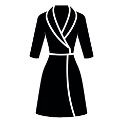 Poster - modern and stylish bathrobe dress mockup vector silhouette, white background