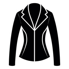 Wall Mural - modern and stylish ladies jacket mockup vector silhouette, white background