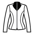 © Big Dream - modern and stylish ladies jacket mockup vector silhouette, white background