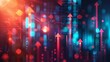 © MD Media - Digital background featuring glowing arrows and graphs, representing stock market growth or business performance.