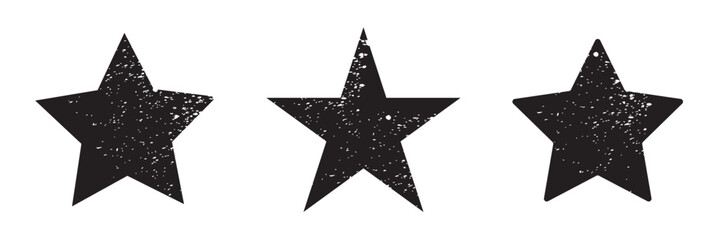 Wall Mural - Grunge stars. Set of black grunge stars. Vintage distressed stars. On white background in eps 10.