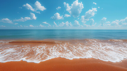 Wall Mural - Minimalistic golden sands against a brilliant blue sky create a quintessential summer setting