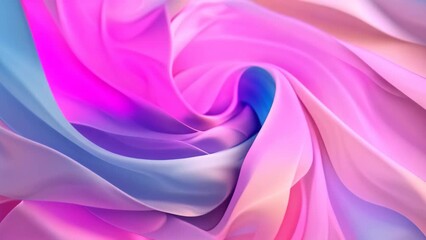 Wall Mural - Detailed view of a swirling pattern of satin ribbons in pastel colors, A swirling pattern of satin ribbons in pastel colors