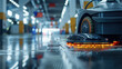 © Pavithiran - Close-up shot of smart cleaning equipment showcasing its sleek design and advanced features, including automated sensors and precision cleaning technology.