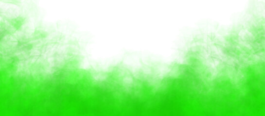 Wall Mural - Realistic green smoke isolated on transparent white background