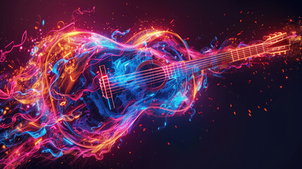 Colorful neon background musical style theme abstract