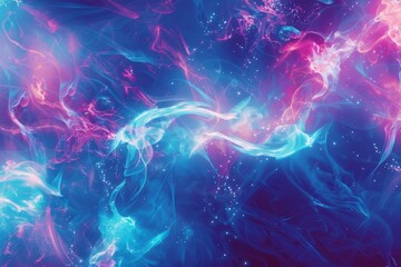 Wall Mural - ethereal cosmic energy flow with vibrant pink and blue hues