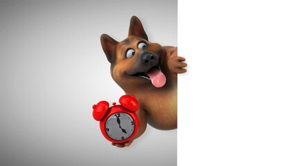 Wall Mural - Fun german shepherd dog - 3D Animation