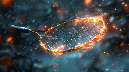 Design an image of a badminton player smashing the shuttlecock over the net during a match.