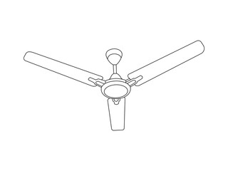 Ceiling Fan Outline icon vector. Ceiling Fan vector design and illustration. Ceiling Fan Outline isolated white background