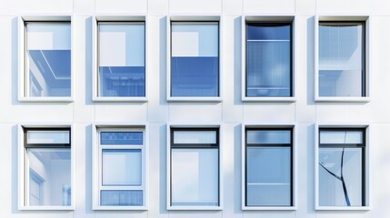 Wall Mural - Modern window isolated on a white background