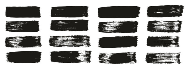 Wall Mural - hand drawn flat paint brush thick straight lines high detail abstract vector background set