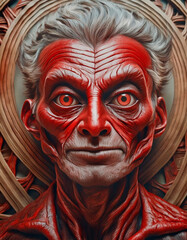 Wall Mural - Man with red face