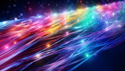 transferring information Glowing data cables background