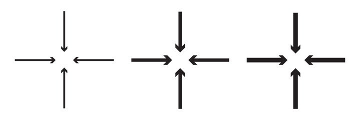 Wall Mural - Inward arrow icon vector. Four Arrows icon sign symbol vector. Arrow pointing center vector icon illustration isolated. 11:11