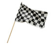 © YauheniyaA - Black white race chequered or checkered flag with wooden stick isolated on transparent background. motorsport car racing symbol concept