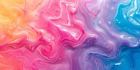 Aufkleber - Colorful abstract fluid art with vibrant swirls and marbling, showcasing dynamic movement and creativity in a modern, artistic design, Gernerative AI