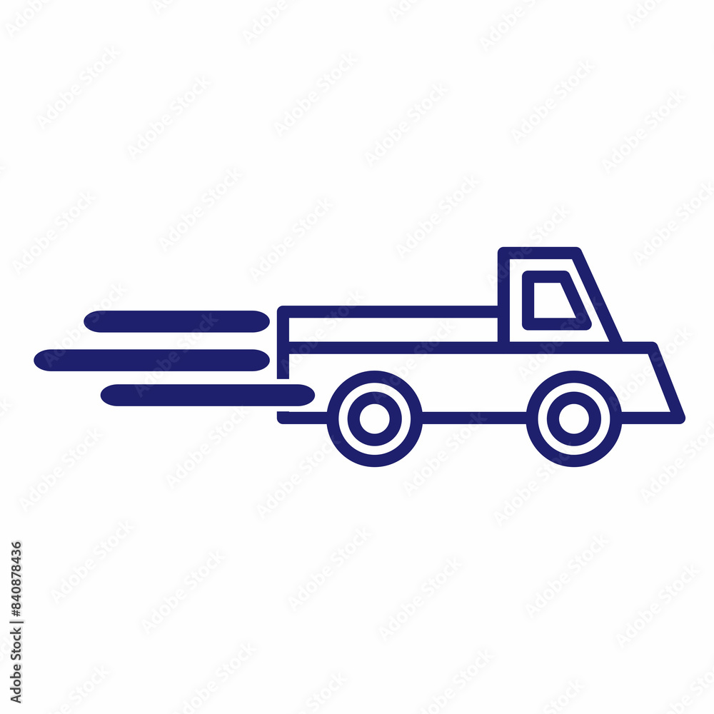 Fast shipping delivery truck flat vector icon for apps and websites ...