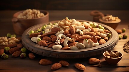 Wall Mural - Nutritious Delights: Exploring a Variety of Dry Fruits for Healthy Snacking





