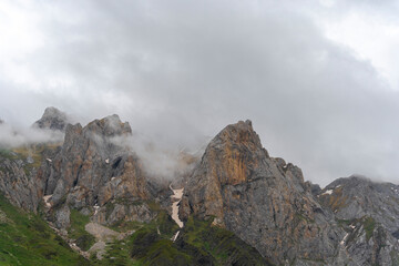 Wall Mural - Top of Korab mountain Albania panorama photos , clowd