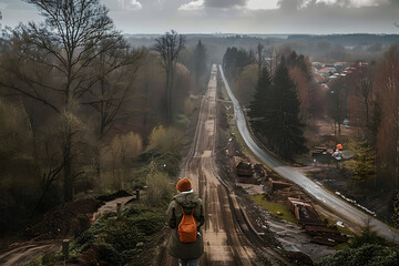 Wall Mural - Budowa łącznika z droga ekspresową