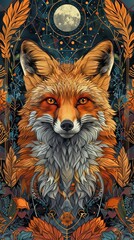 Canvas Print - A fox is the main subject of this painting