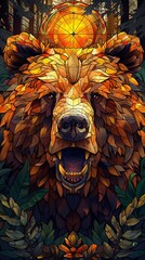 Wall Mural - A bear with its mouth open and teeth bared