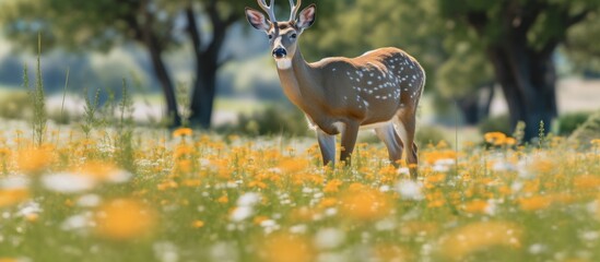 Canvas Print - A white-tailed deer standing