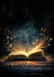 © Jason - Magic open book on dark background with glitter lights