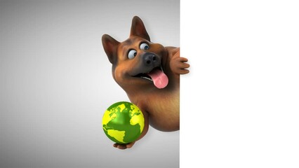 Wall Mural - Fun german shepherd dog - 3D Animation