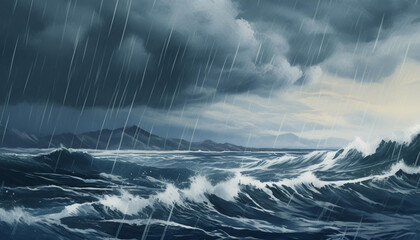 Wall Mural - Abstract, storm clouds and outdoor climate change background for environment, weather
