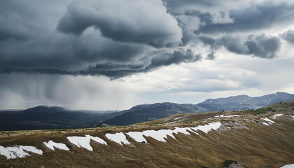 Wall Mural - Abstract, storm clouds and outdoor climate change background for environment, weather