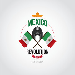 Canvas Print - Happy Mexico Revolution Day vector illustration. Happy Mexico Revolution Day themes design concept with flat style vector illustration. Suitable for greeting card, poster and banner