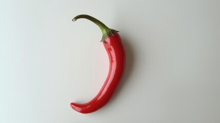 Wall Mural - Chili pepper in vibrant red color against a white backdrop