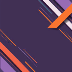 Poster - A modern abstract geometric background with vertical shapes in dark purple, orange, and violet, forming a vibrant and dynamic design.