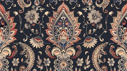 paisley ethnic patterns design floral pattern with paisley and indian flower motifs. damask style pa