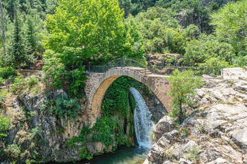 Poster - Clandras Köprüsü  is an ancient bridge in Turkey, the one arch bridge was constructed during the Phrygian era of Anatolia. Arch structures were introduced during  the Roman period in Uşak.