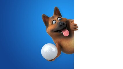 Wall Mural - Fun german shepherd dog - 3D Animation