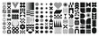 © Valedi  - Brutalist monochrome abstract shapes set for swiss simple design. Vector contemporary form constructor. Bauhaus aesthetic for trendy geometric modern posters