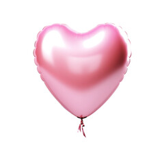 Wall Mural - pink baloon heart on an isolated white background