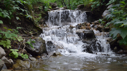 Wall Mural - waterfall in the forest